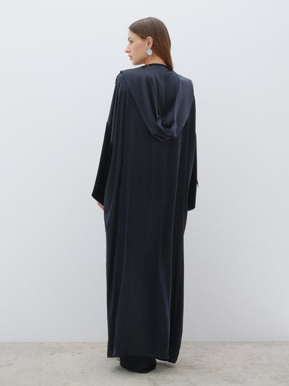 Hood and Shoulder Knit Detailed Abaya