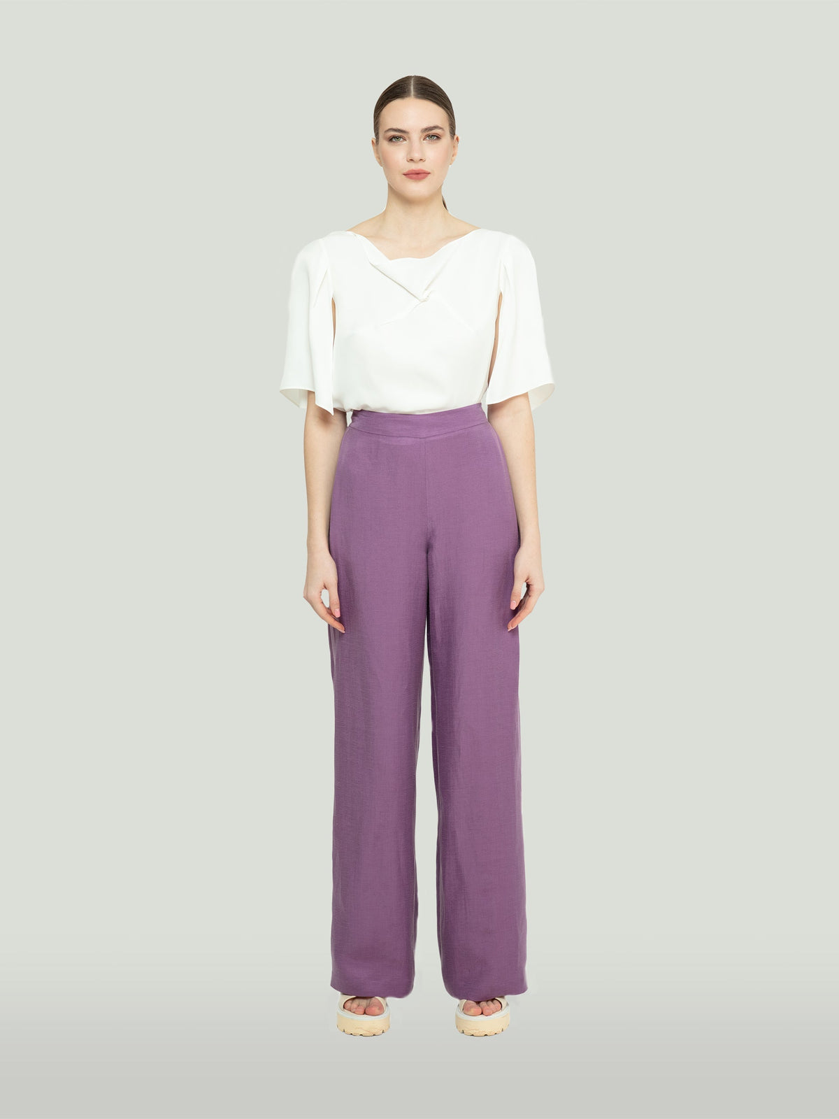 Linen Purple Pants