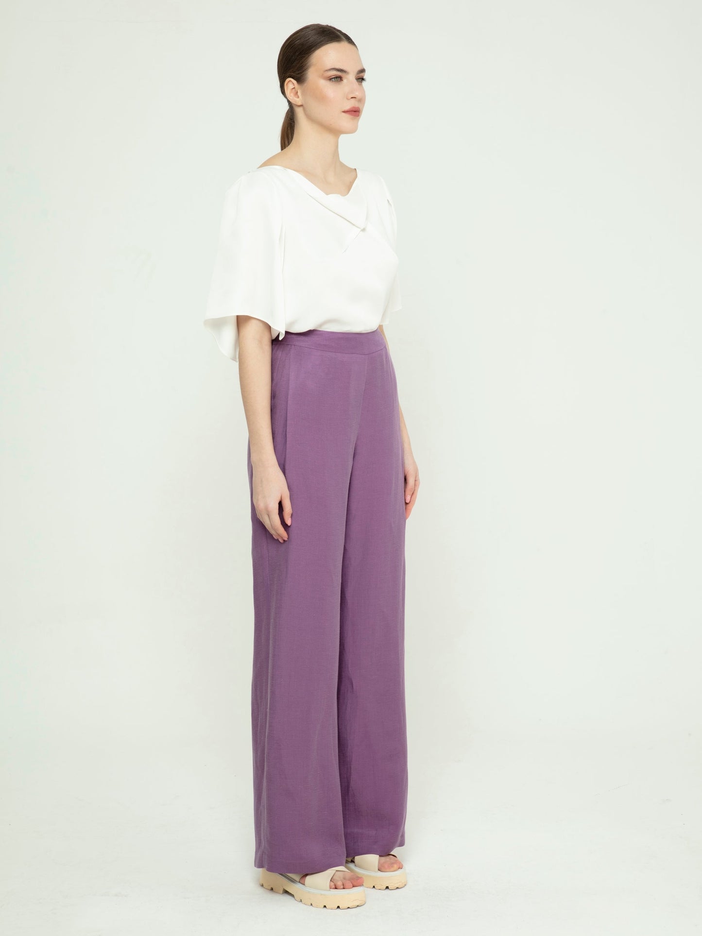 Linen Purple Pants