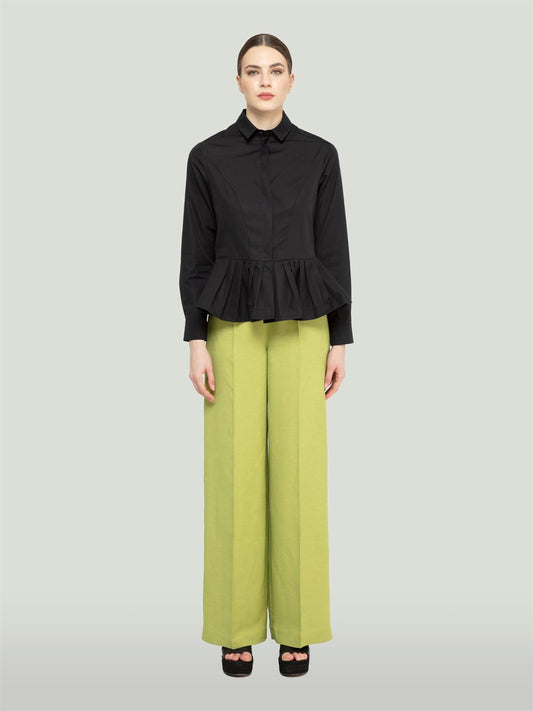 Olive Green Linen Trousers