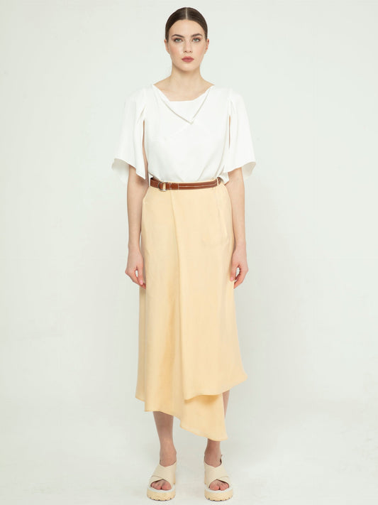 Asymmetrical Beige Skirt