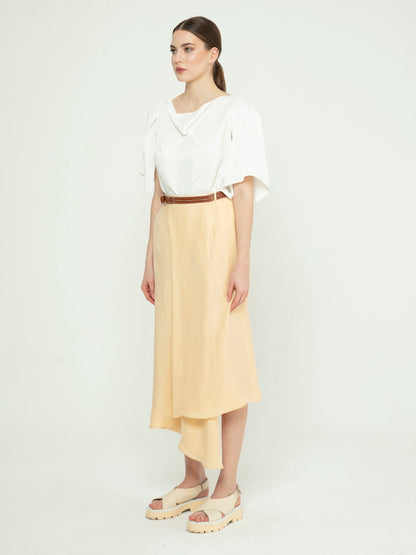 Asymmetrical Beige Skirt
