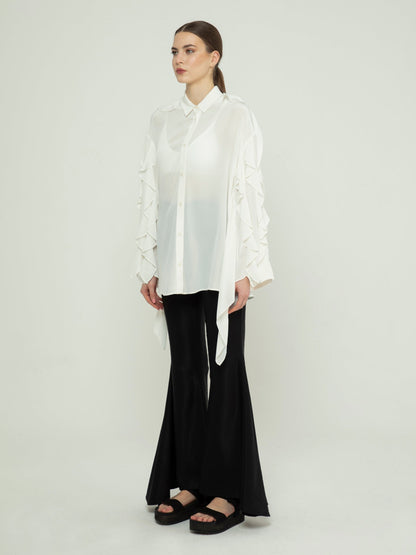 Shirt with Flounce Sleeves