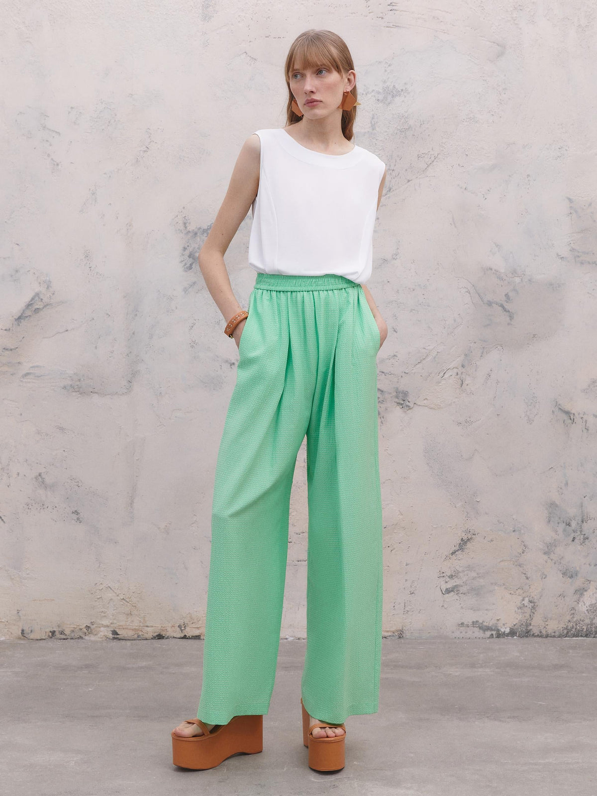 Waist Elastic Trousers