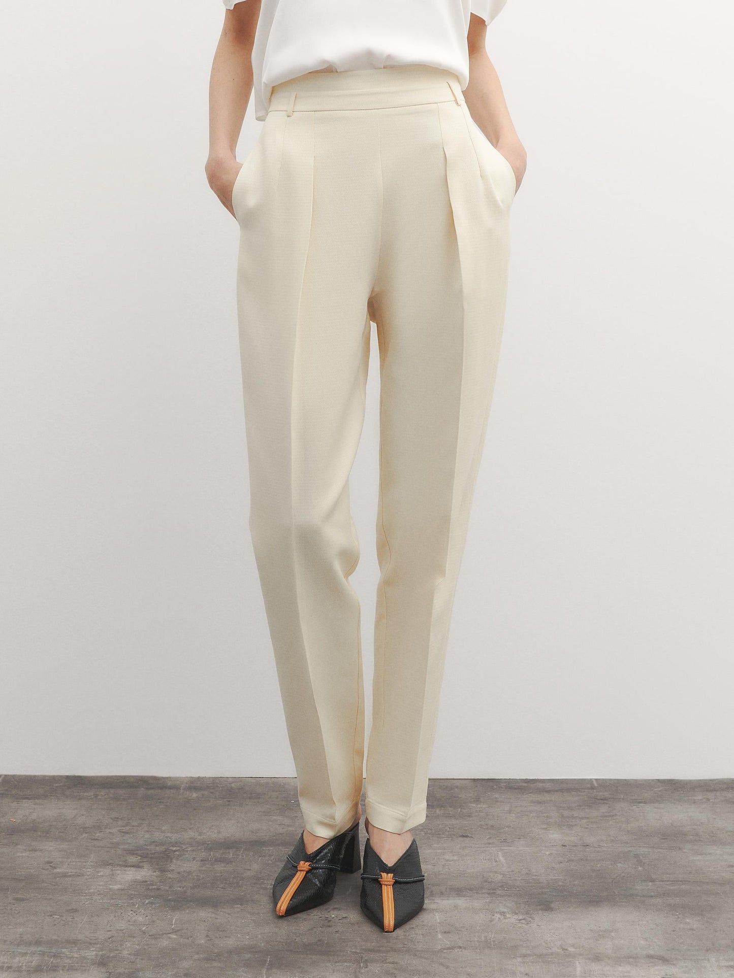 Pleat Detailed High Waist Trousers