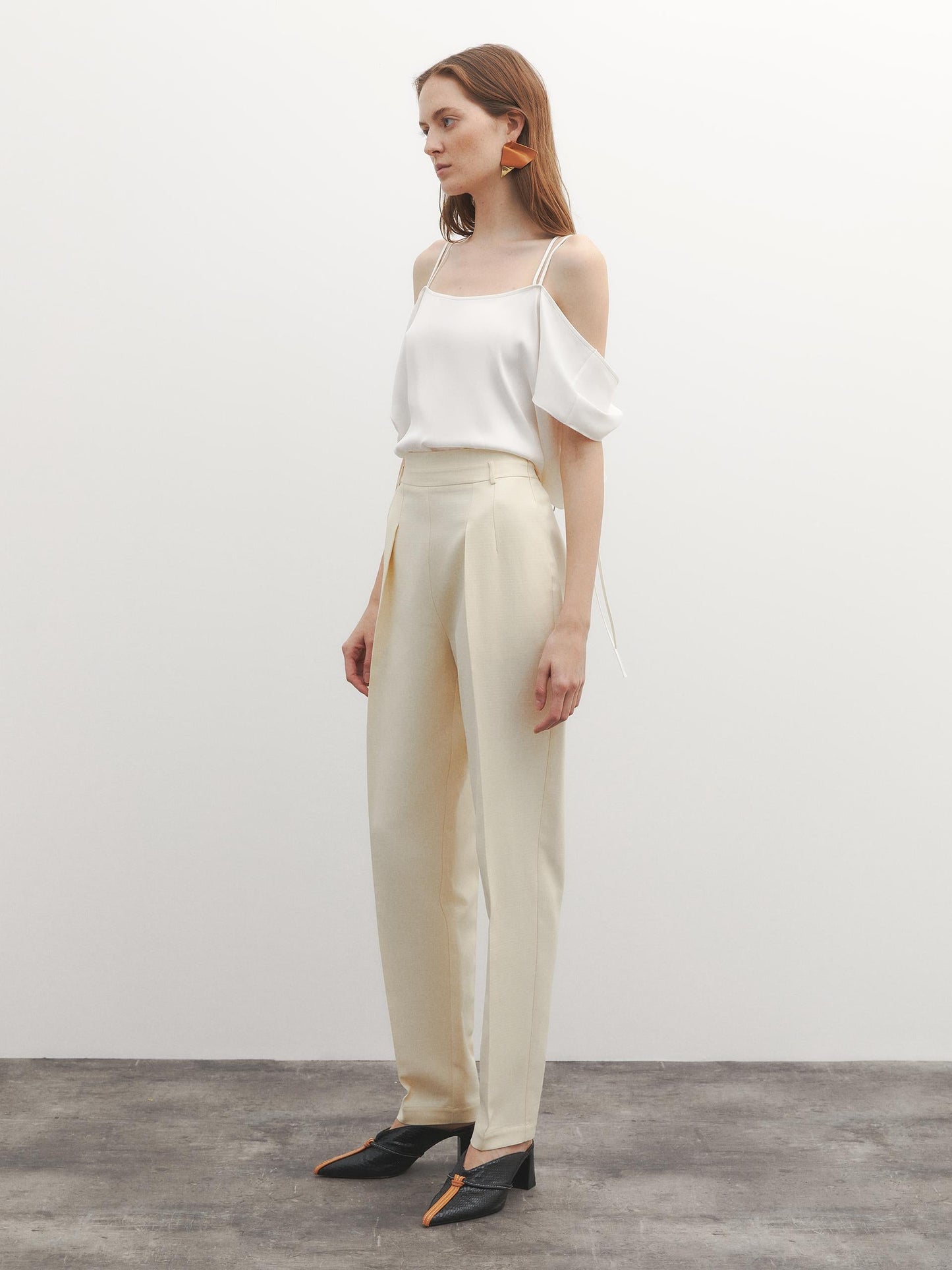 Pleat Detailed High Waist Trousers