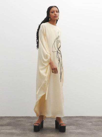 Front Embroidery Detailed Oversize Dress