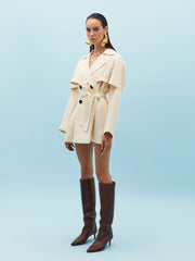 Four-Button Cream Jacket