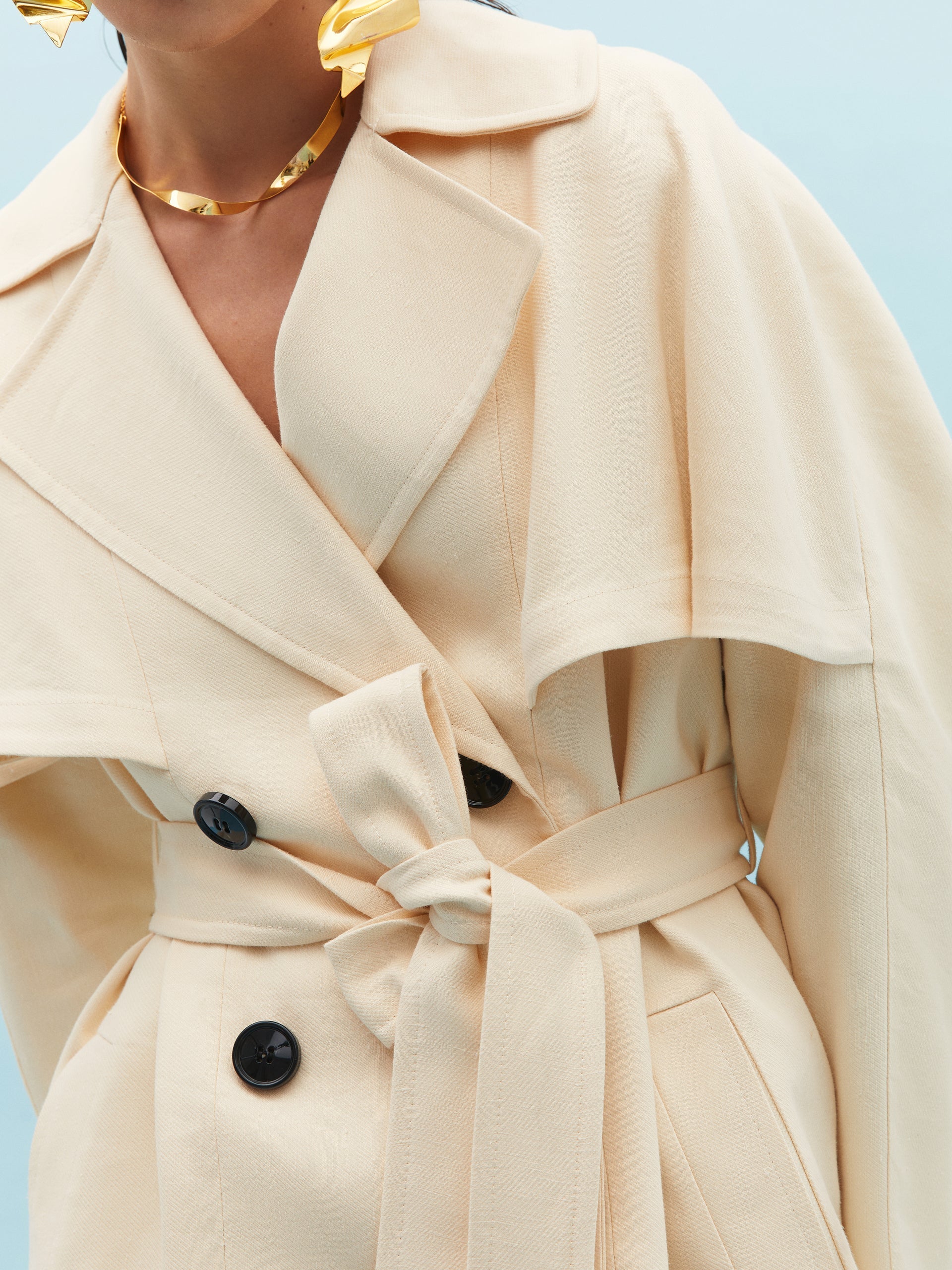 Four-Button Cream Jacket