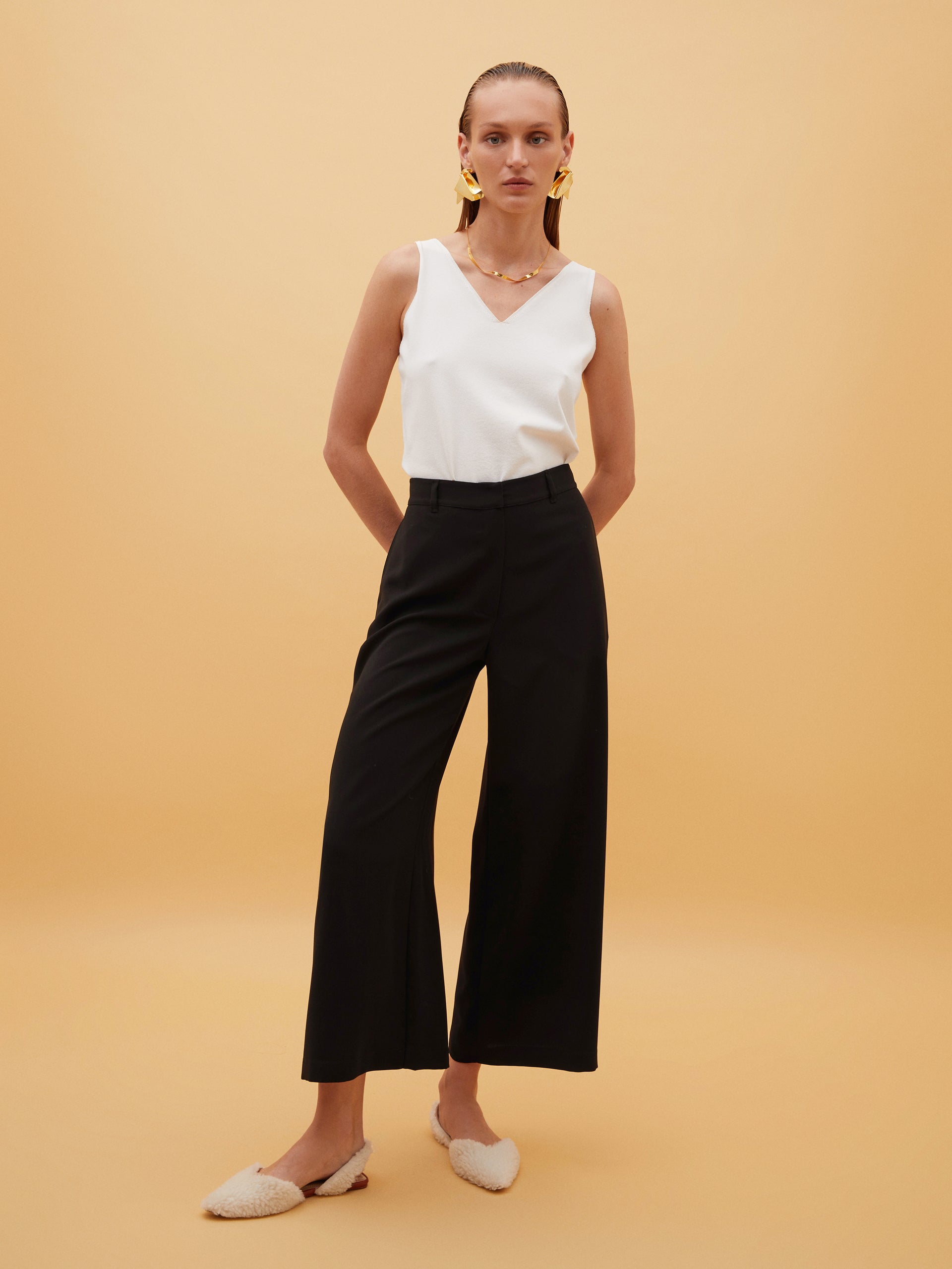 Straight Cut Black Trousers