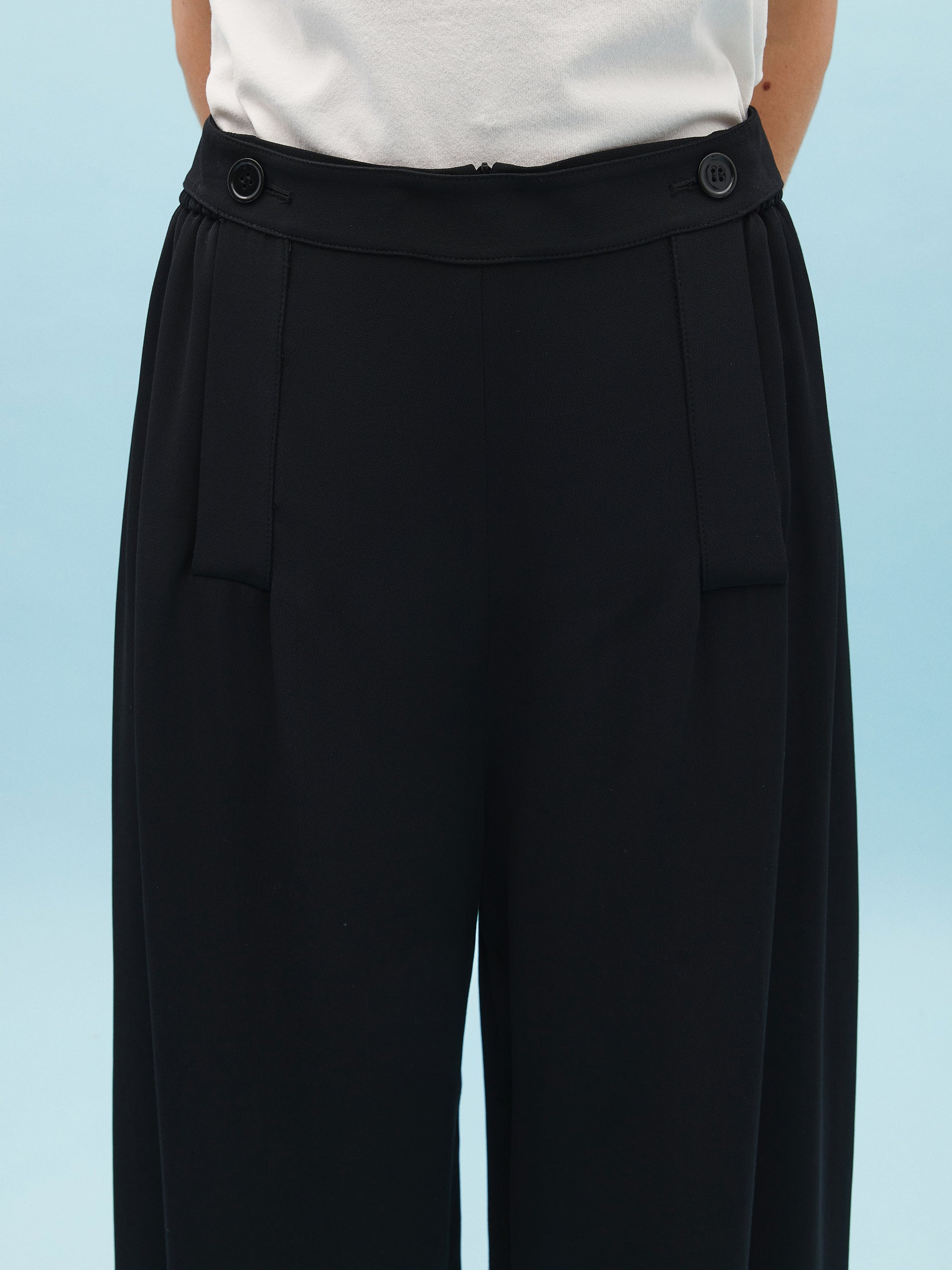 Wide Leg Black Trousers