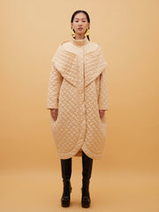 Beige Quilted Coat