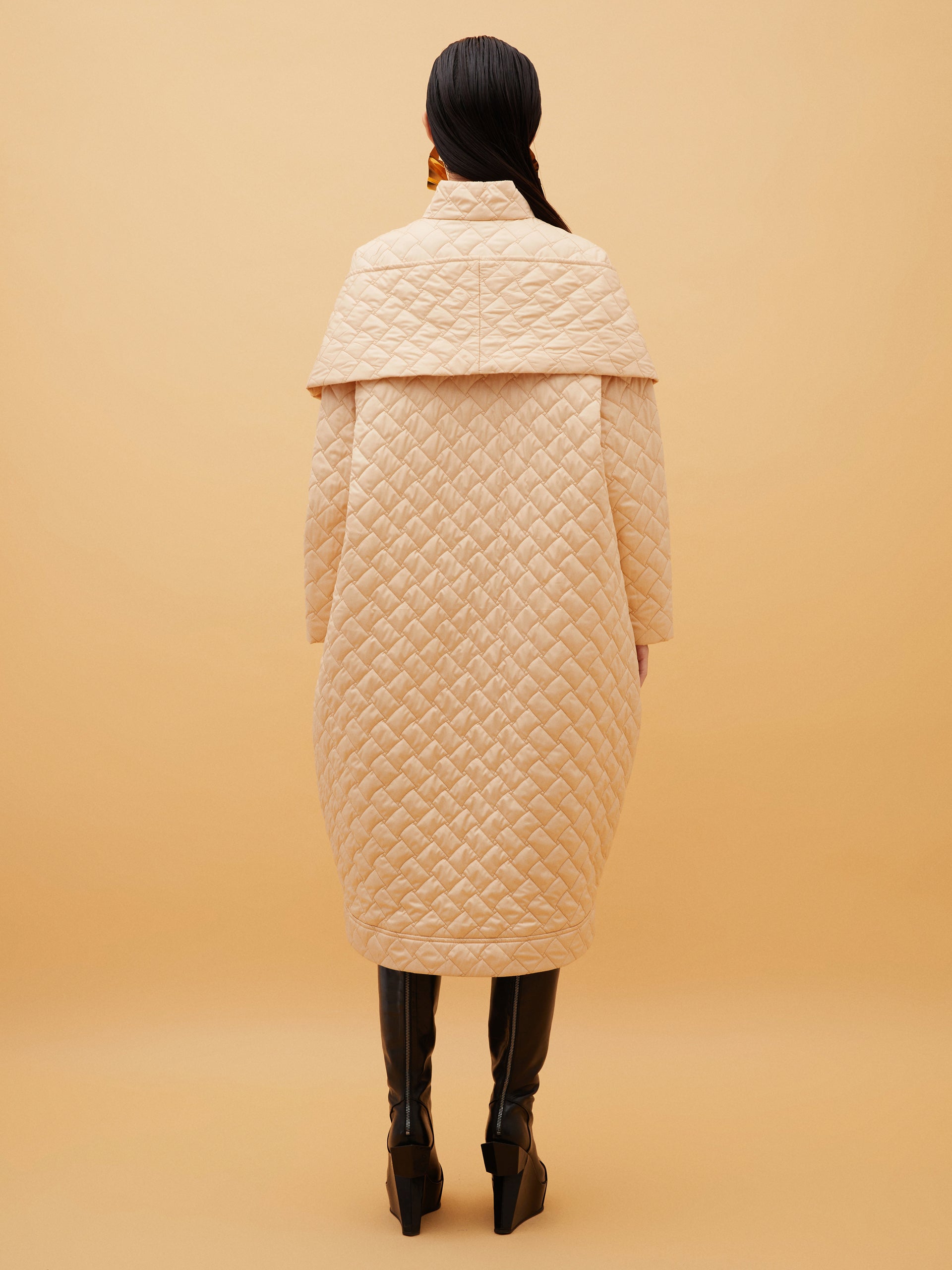 Beige Quilted Coat