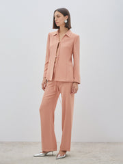 Powder Colored Wide Leg Trousers