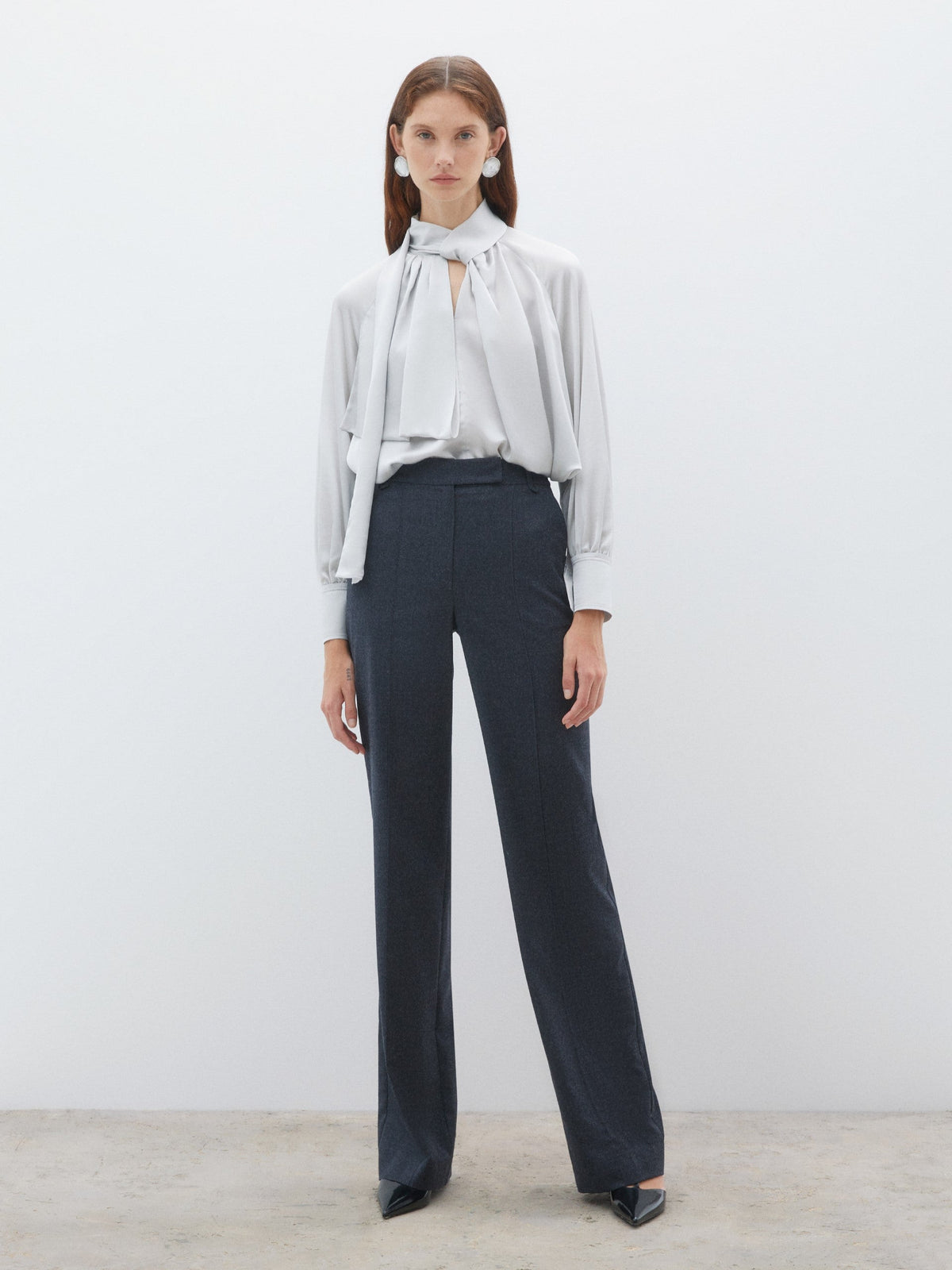 Straight Leg Gray Trousers