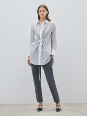 Ruffle Detailed Cotton Long Shirt