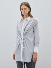 Ruffle Detailed Cotton Long Shirt