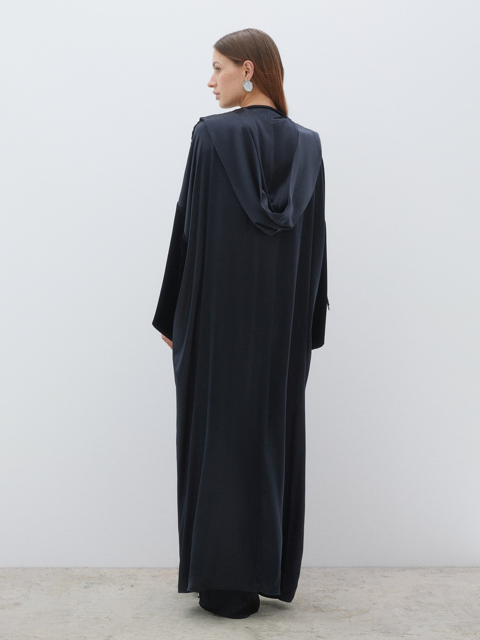 Black Abaya with Cross Tie Back