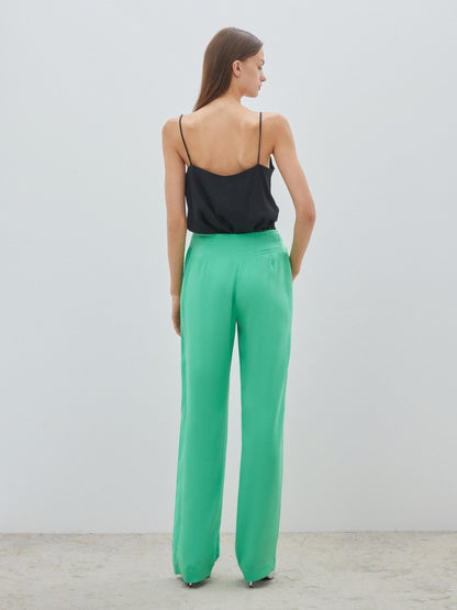 Aller Detailed Green Trousers