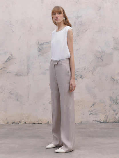 Side Pocket Detail Striped Trousers