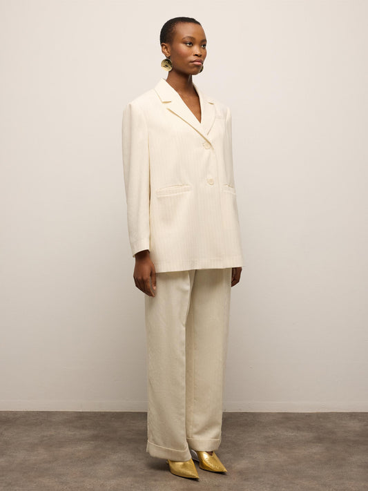 Double Leg Trousers with Pleat Detail on the Front