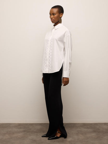 White Shirt with Embroidered Detail
