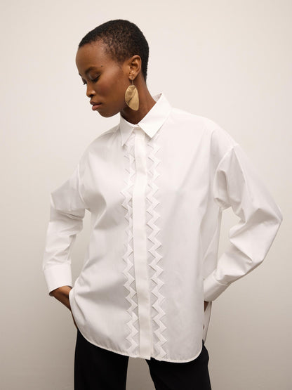 White Shirt with Embroidered Detail