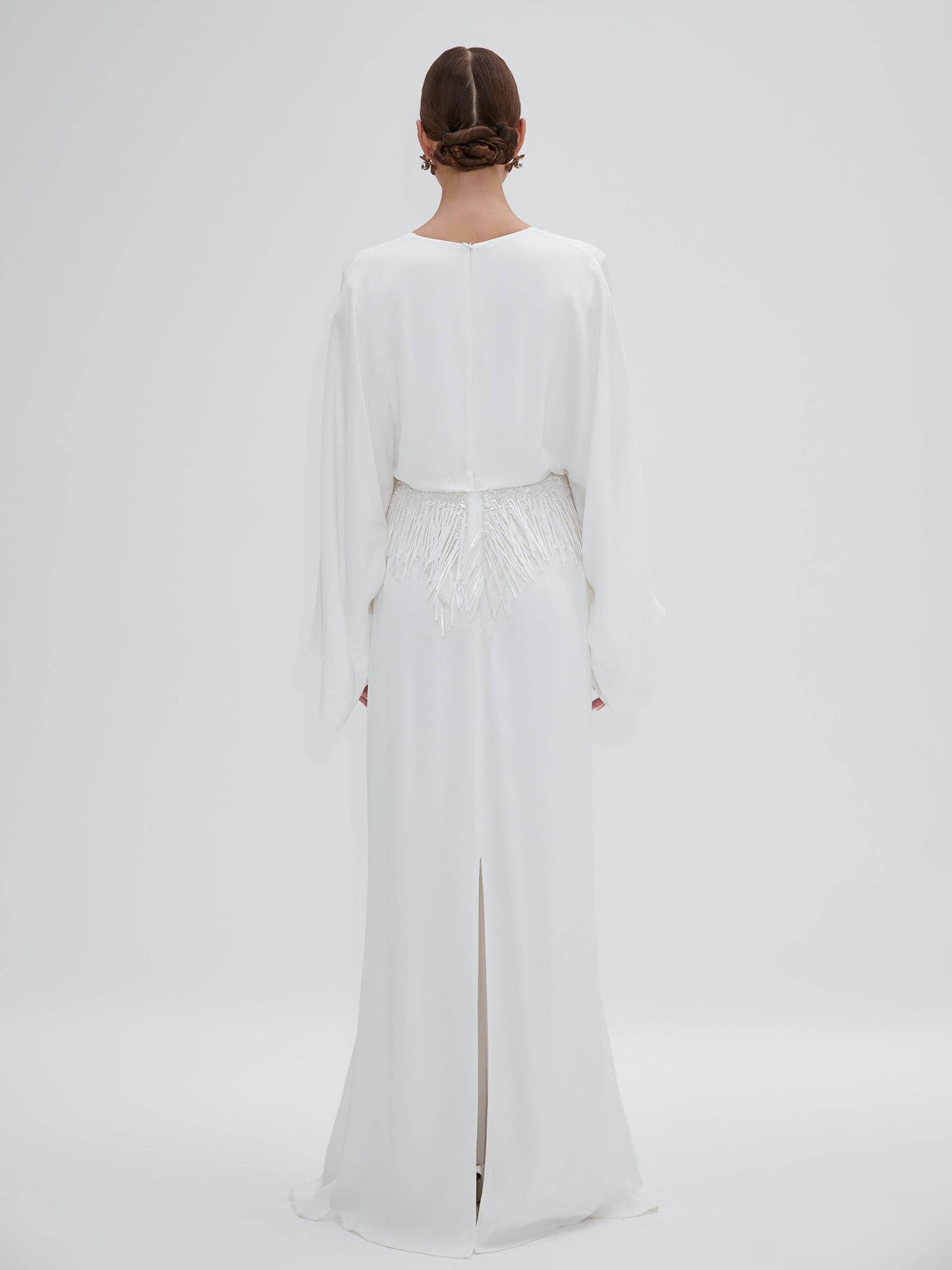 White Dress with Waist Bead Detail